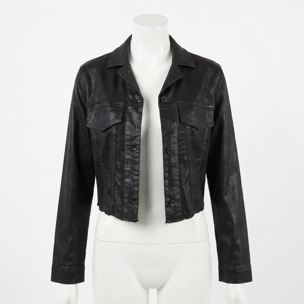 NEW BELLA DAHL women's billie cropped jacket in black